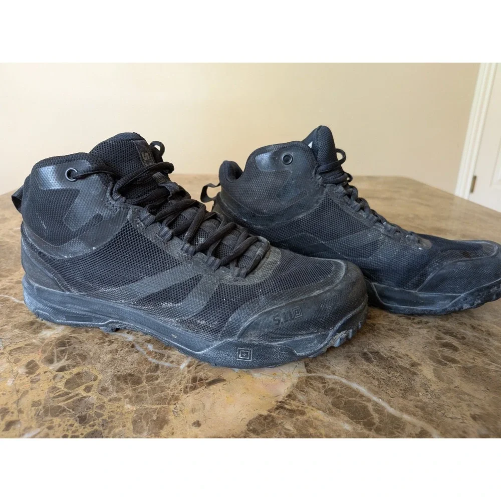 5.11 A/T Mid Boots Mens Size 10 Black Mesh Tactical Combat Slip Resistant